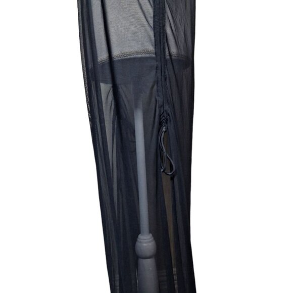 Long Sheer BlackSwimsuit Coverup Slit Side Tie Floor Sleeveless Womens Plus 2XL - Picture 7 of 7